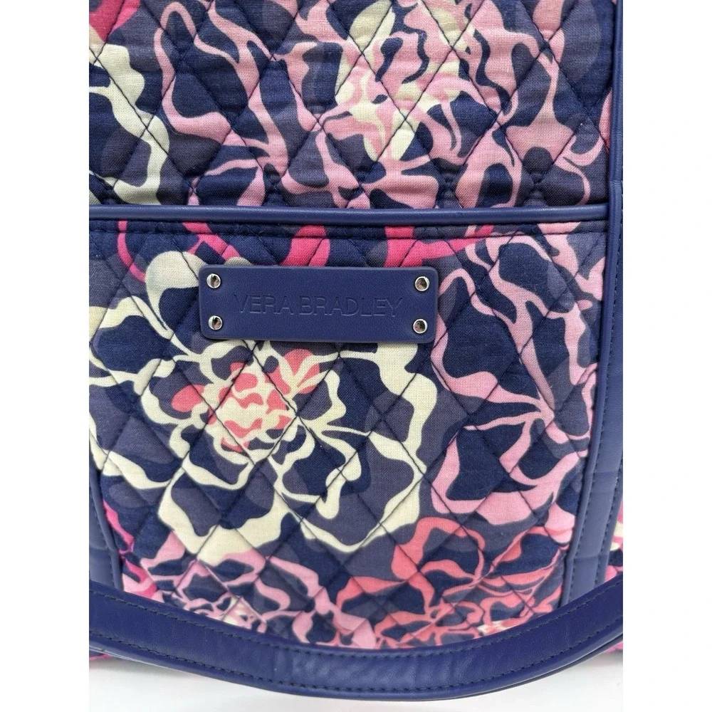 Vera Bradley Pink Purple Large Purse Tote Bag Some Fading And Wear